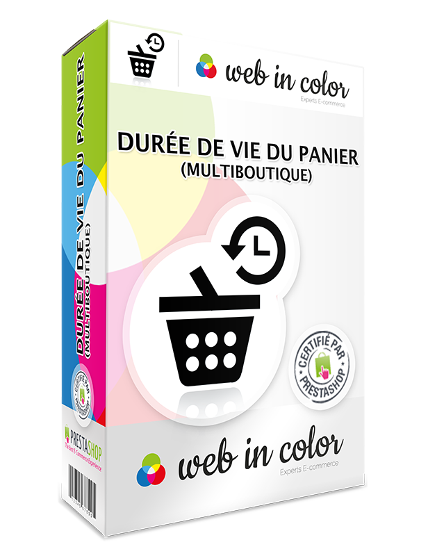 Module Durée de vie du panier Multiboutique pour Prestashop certifié par Web In Color agence e-commerce